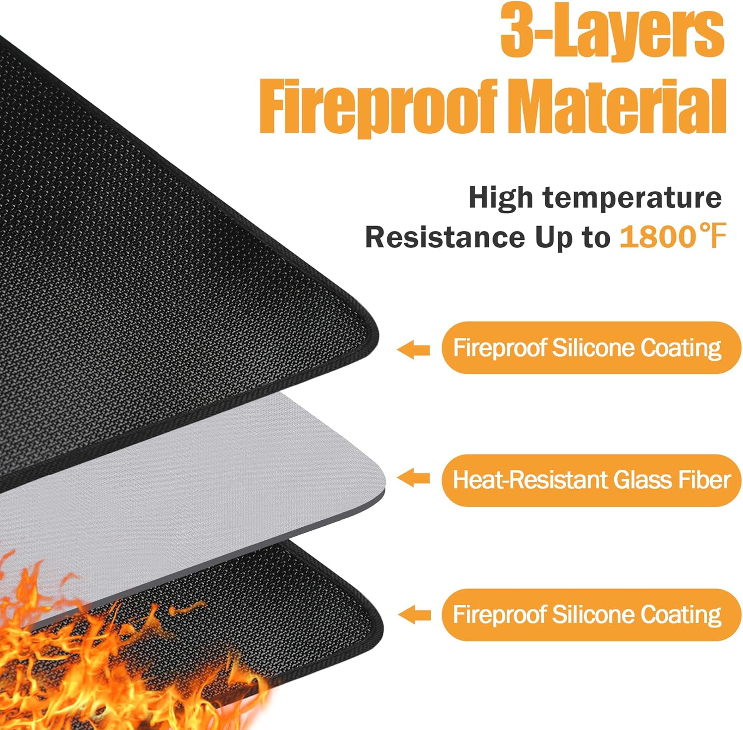 Hearth - Alfombras resistentes al fuego, 48 x 28 pulgadas, tapete ignífugo para...