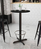 Flash Furniture Mesa redonda laminada negra de 24 pulgadas con base de mesa de...