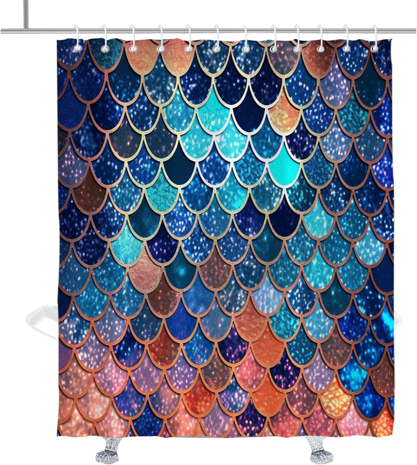 Juego de cortinas de ducha con escamas de sirena (no con brillantina), cola...