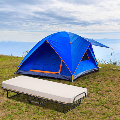 Camas plegables con colchón de espuma viscoelástica, cama plegable tamaño cuna