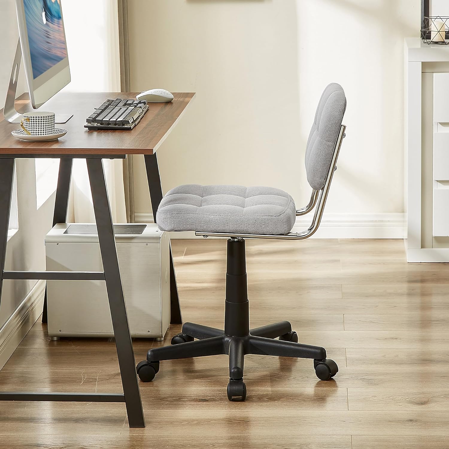 VECELO Silla de escritorio moderna sin brazos, giratoria de 360, altura...