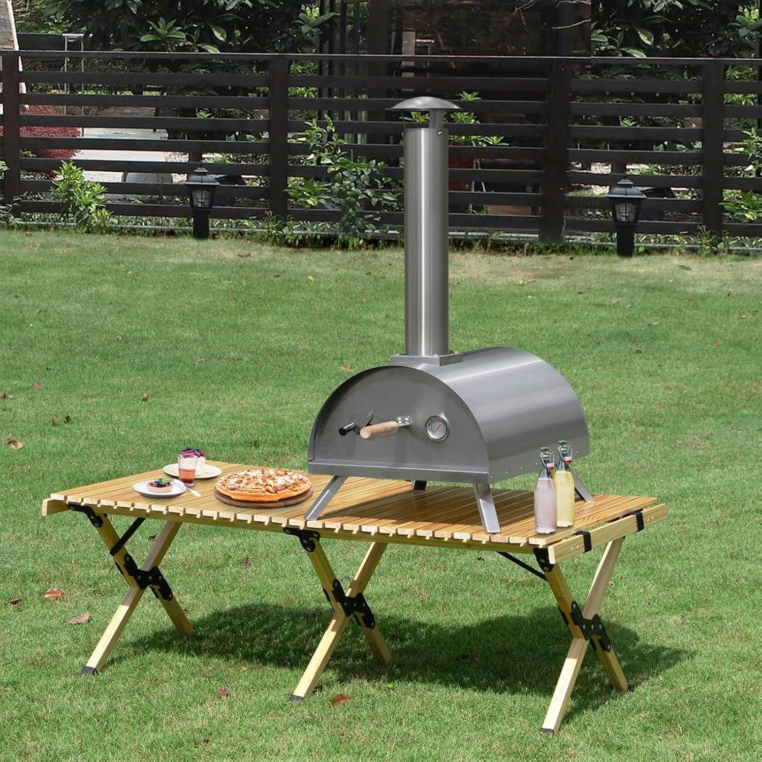 Horno de pizza al aire libre, horno de pizza de pellets de madera de piedra de