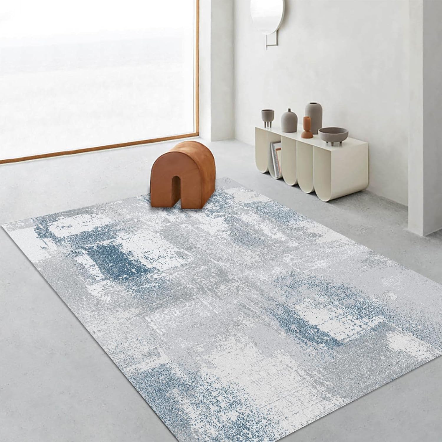 Finoren - Alfombra artística abstracta de 3 x 5 pies, para dormitorio, sala de...