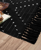 MitoVilla Alfombra de baño bohemia negra de 2 x 3 pies, alfombra de cocina...