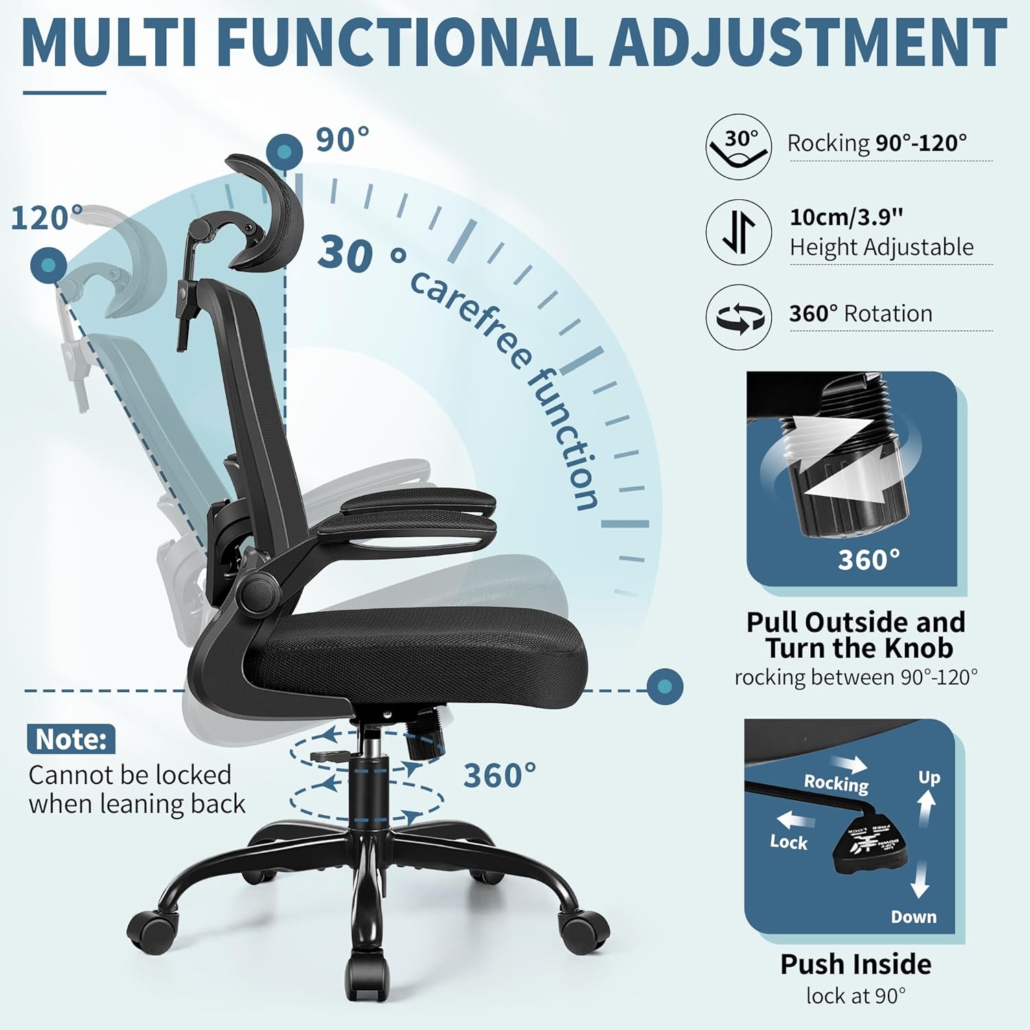 FelixKing Silla de oficina ergonómica, silla de escritorio con reposacabezas...