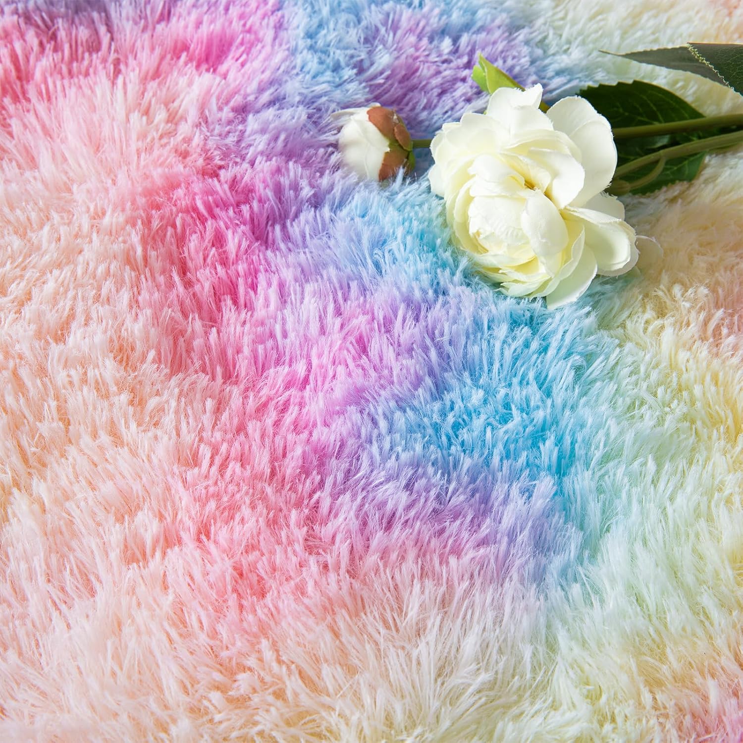 Alfombras esponjosas para dormitorio, alfombra de área bonita para niñas y