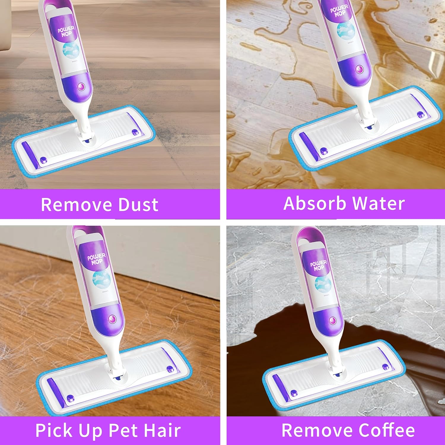 Almohadillas de repuesto reutilizables para mopa eléctrica Swiffer Power Mop...