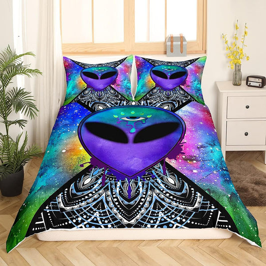 Erosebridal Trippy - Funda de edredón de alienígena tamaño Queen, funda de...