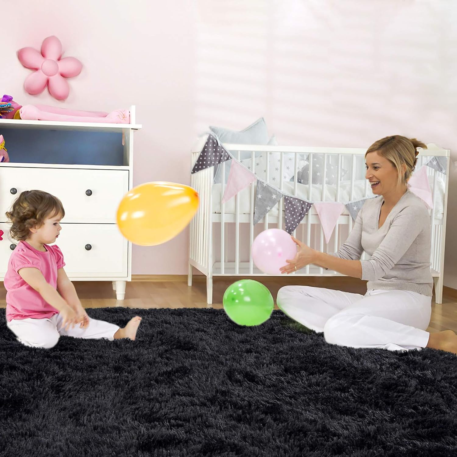 Alfombra suave y esponjosa para la habitación de los niños, decoración para la