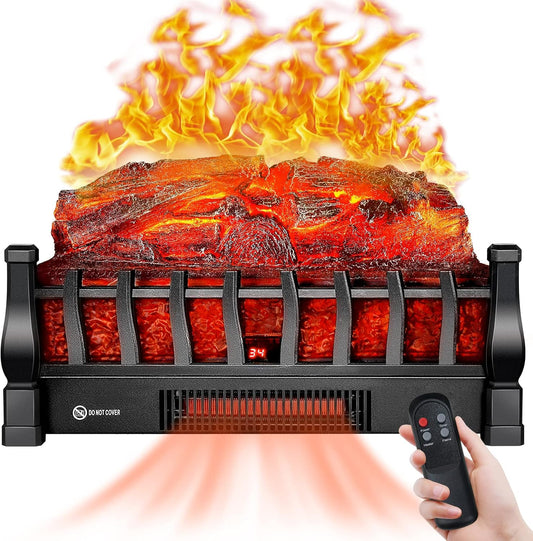 Calentador eléctrico para chimenea con control remoto infrarrojo, brillo de 5...