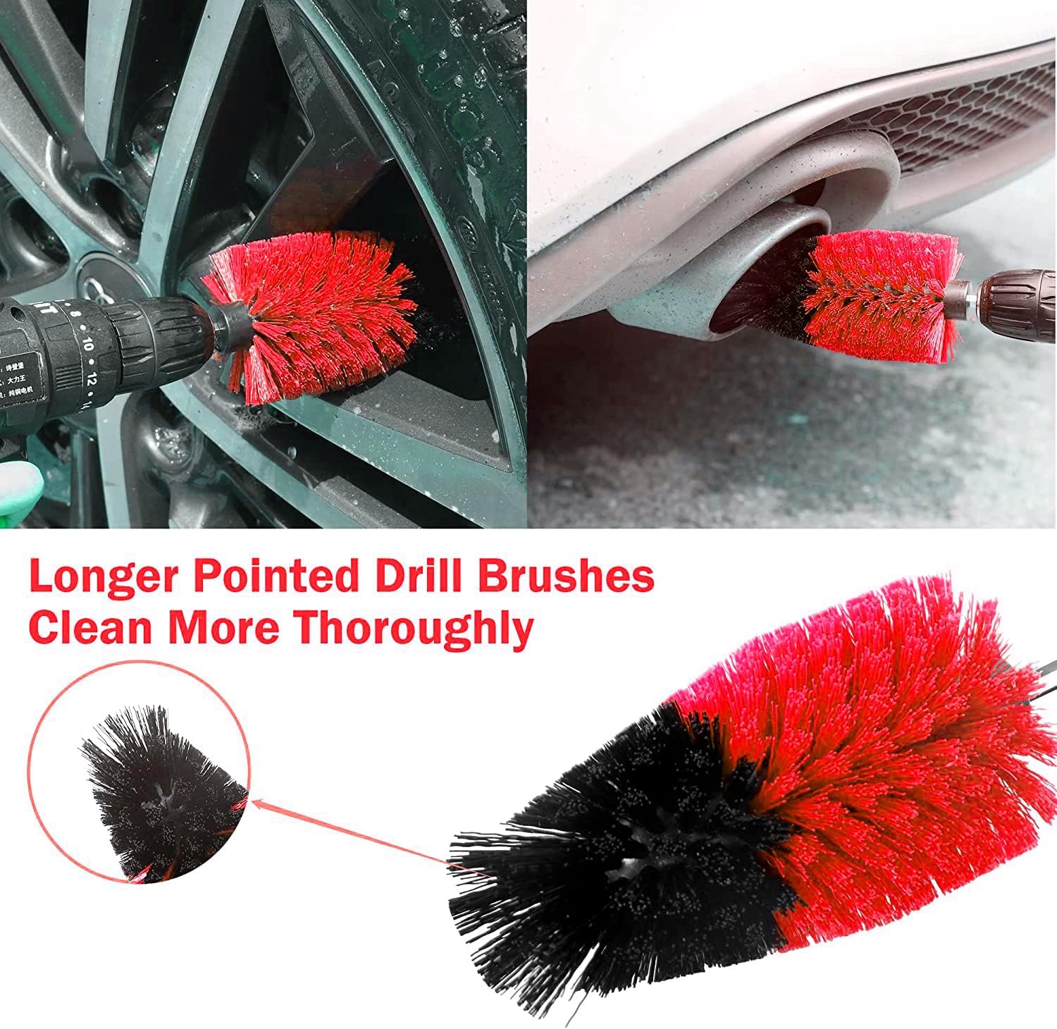 7 Pcs Drill Brush Set All Purpose Power Scrubber Cleaning Kit with Extend