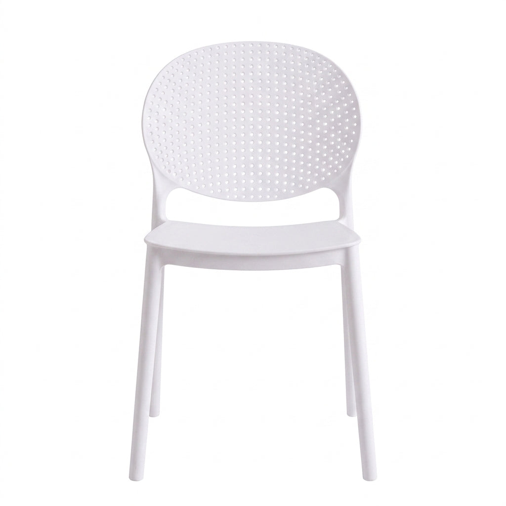 Silla Florida, Color Blanco, con Espaldar y Diseño Moderno
