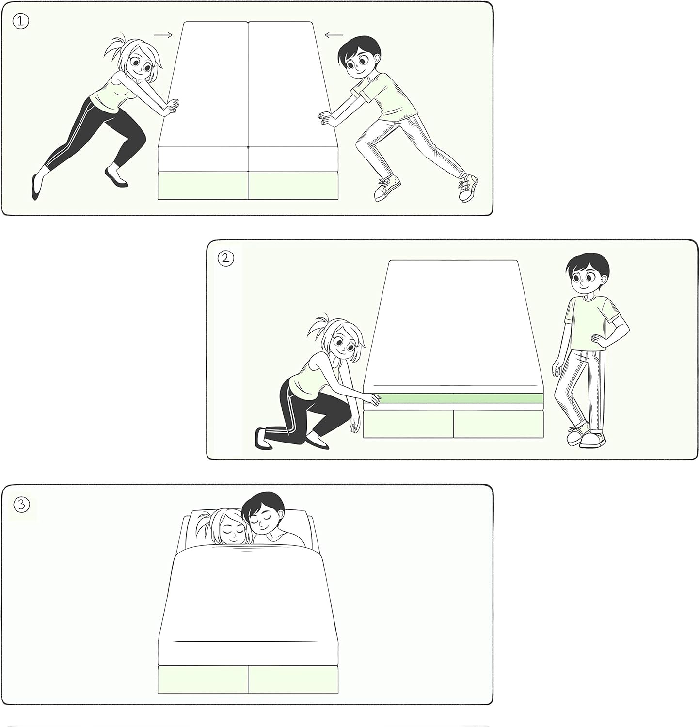 Conversión de la correa de cama de tamaño individual a King transforma dos