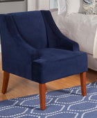 HomePop - Sillón con brazos curvados para sala de estar - Terciopelo azul marino