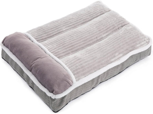 Cama para perros pequeños, colchón para perros con almohada para jaula de...