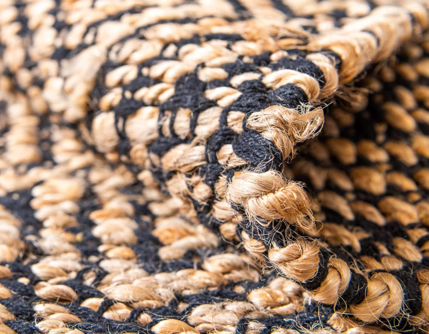 Unique Loom Alfombra trenzada colección de yute - Assam (2' 7" x 6' 1" camino,...
