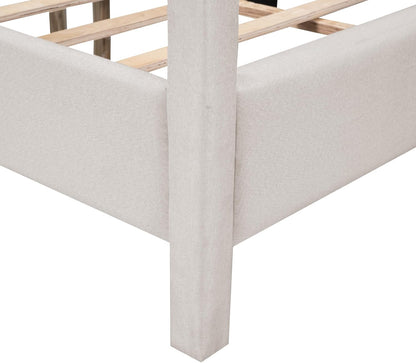 Designs Cama con dosel tamaño matrimonial con puertos USB y tipo C, base de