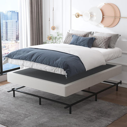 Base de colchón Box Spring Queen de 4 pulgadas, resistente metal, solo con