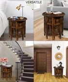 Mesa de centro de acento Jaipur de madera maciza por Cotton Craft, tallada,...