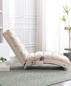 HomSof Silla de interior sin brazos con masaje, tumbona larga moderna con patas...