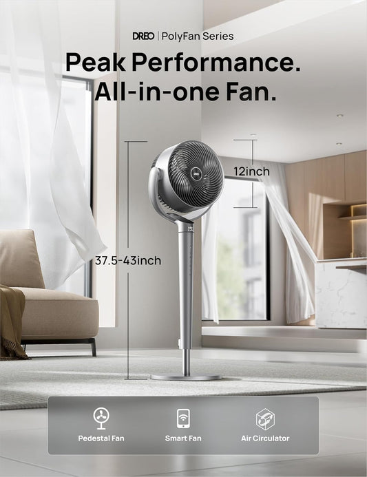 Dreo Ventilador oscilante para dormitorio, ventiladores de piso silenciosos...