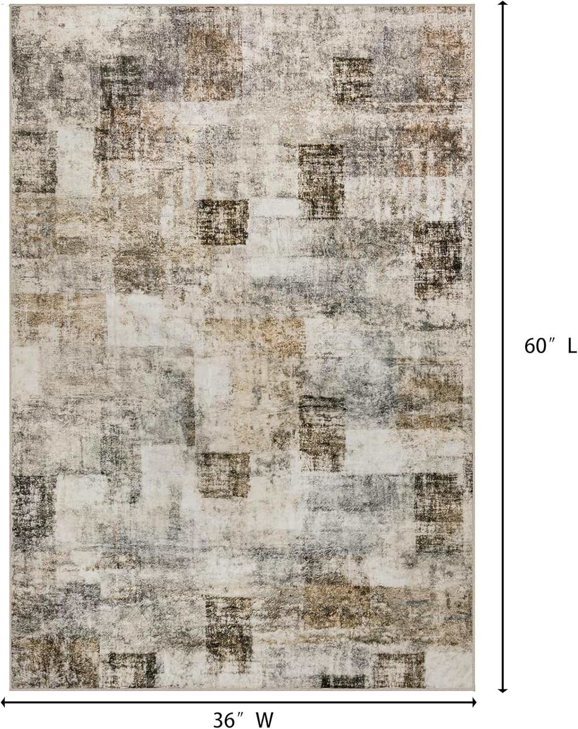 Alfombra de área para sala de estar 3 x 5, suave, moderna, abstracta,...