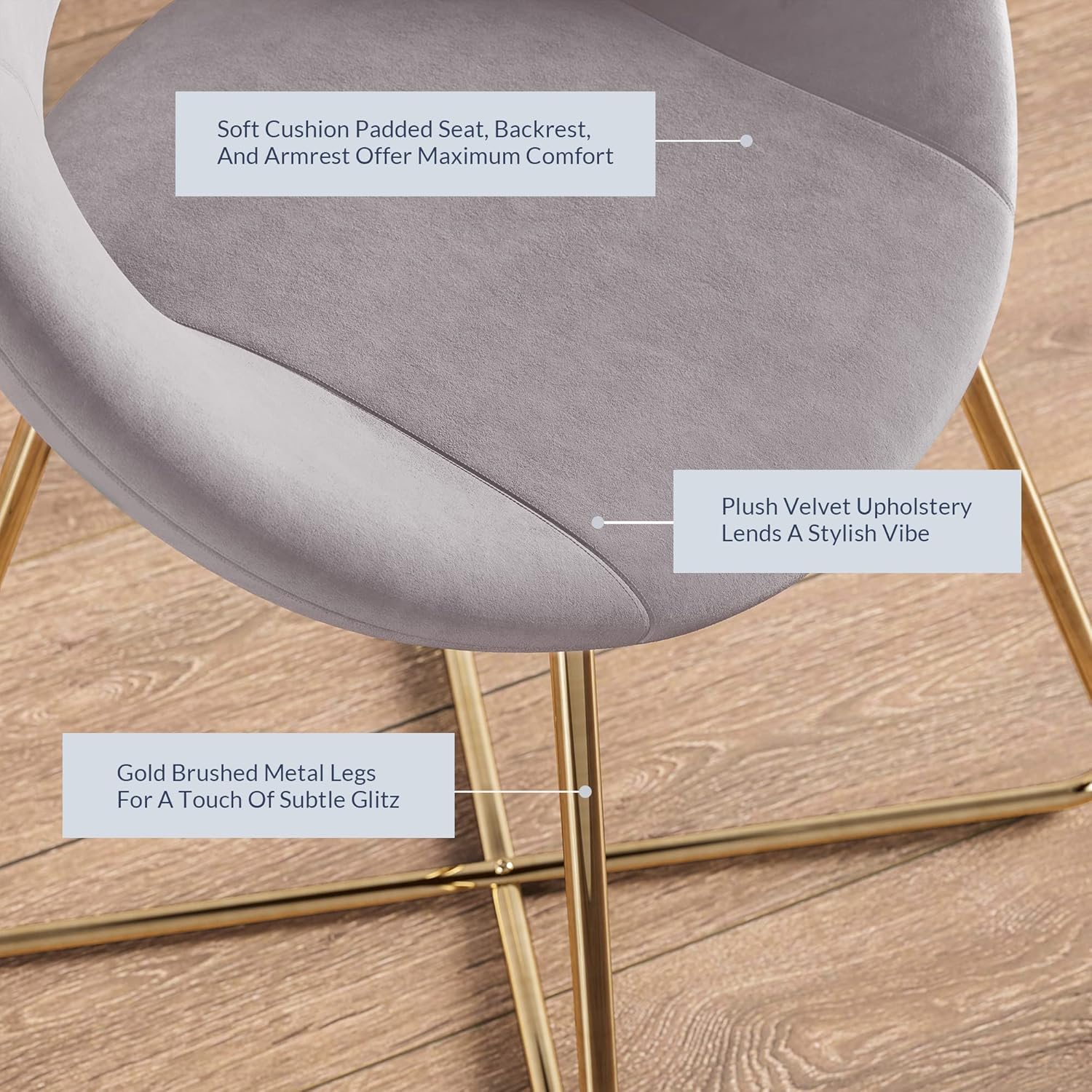 BELLEZE Juego de 2 sillas decorativas modernas de terciopelo, cómodas sillas de...