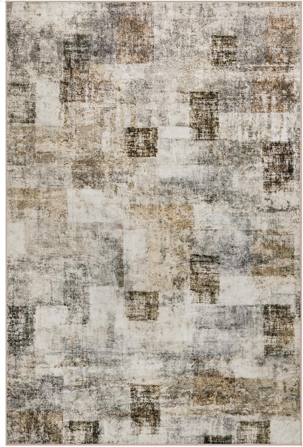 Alfombra de área para sala de estar 3 x 5, suave, moderna, abstracta,...