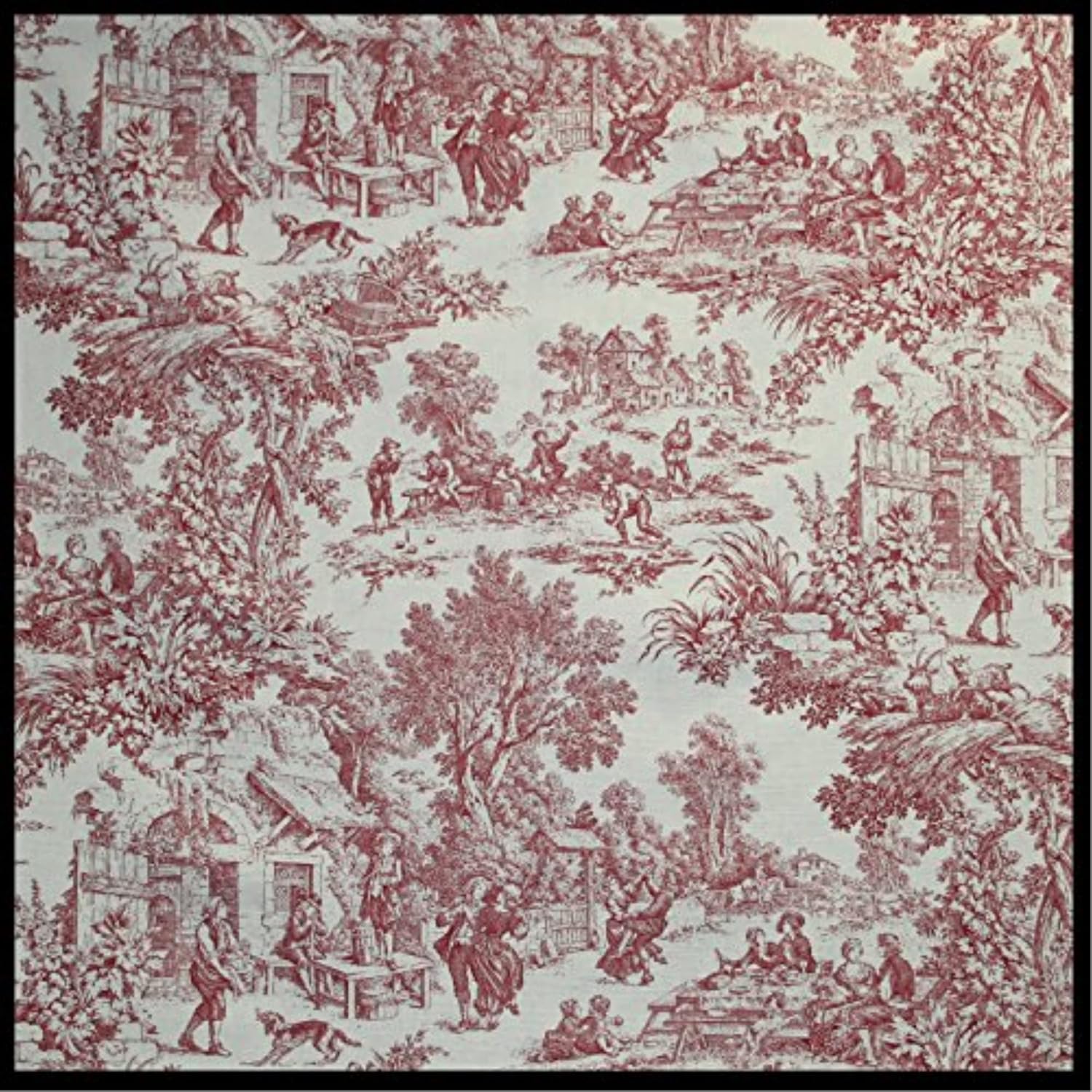 Victoria Park Toile - Cortina de ducha para baño, color rojo
