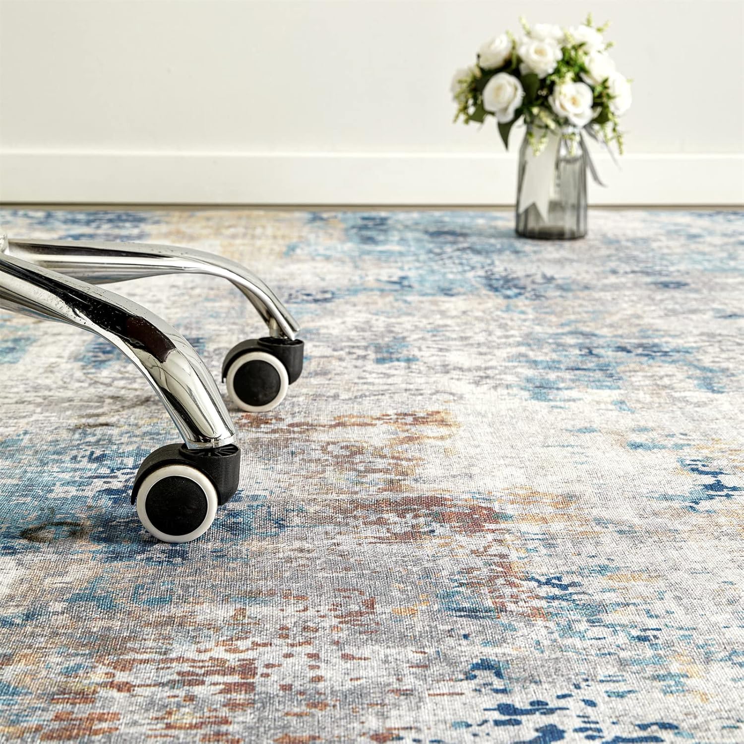 RoomTalks Alfombra de área moderna de tejido plano lavable, color...