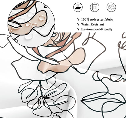 Riyidecor Cortina de ducha abstracta para mujer, para decoración de baño, 60
