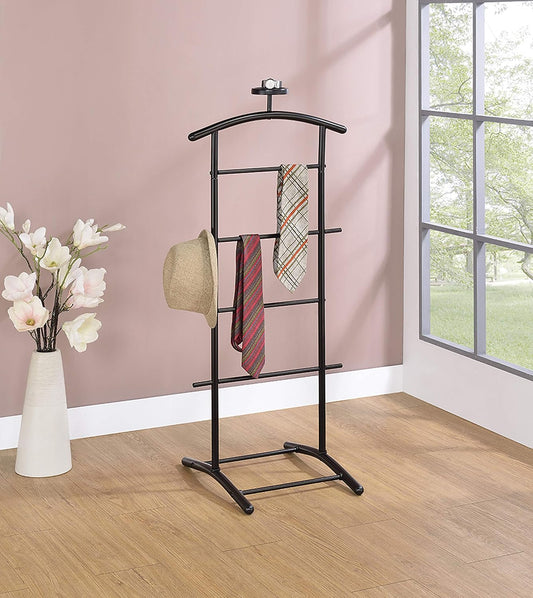 Kings Soporte de valet de metal Menros, perchero, negro
