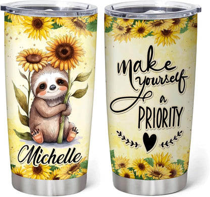 Regalos personalizados para los amantes de los perezosos, vaso de acero