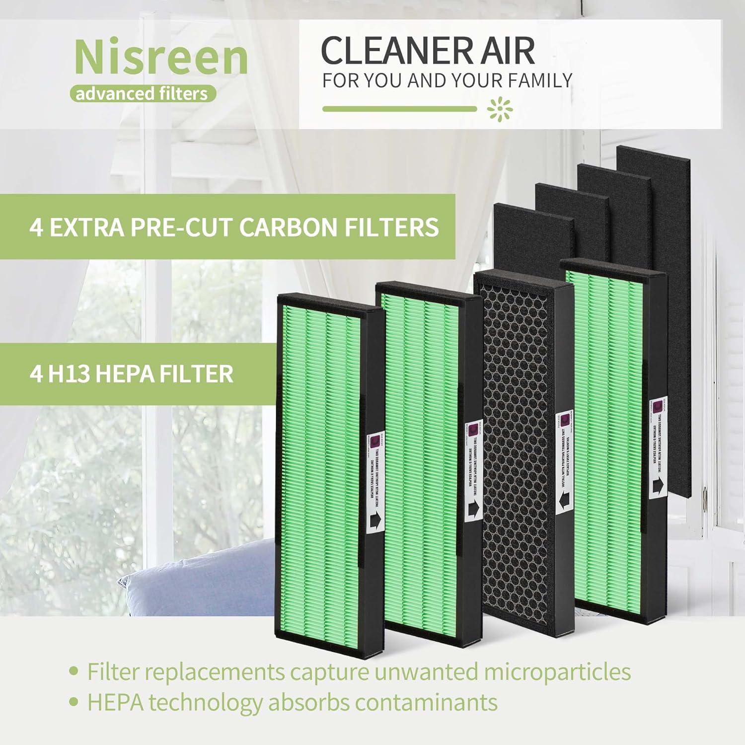 ActualizadoFiltro Nisreen FLT5000 Filter-C True HEPA compatible con filtro...