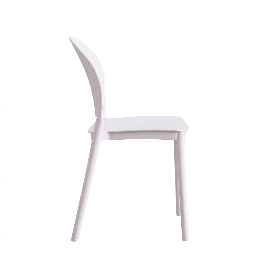 Silla Florida, Color Blanco, con Espaldar y Diseño Moderno X2