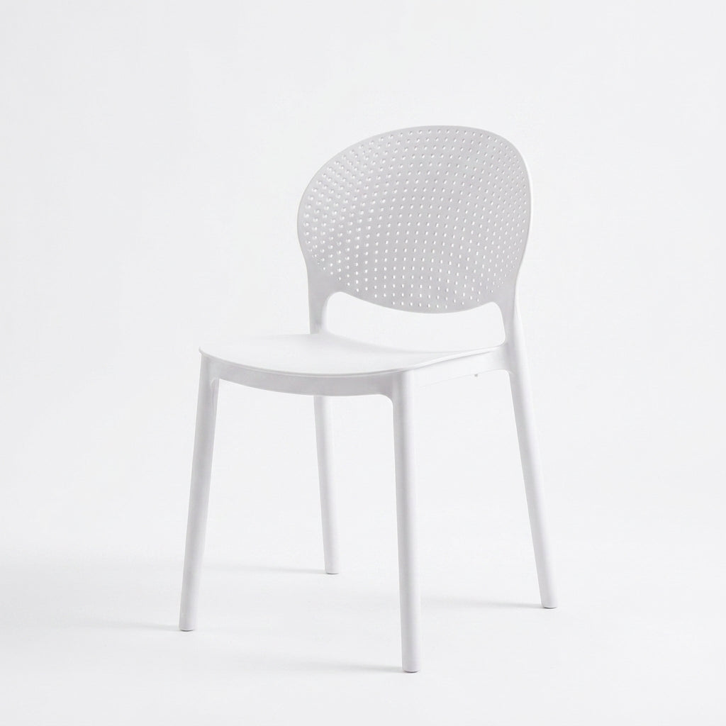 Silla Florida, Color Blanco, con Espaldar y Diseño Moderno X4