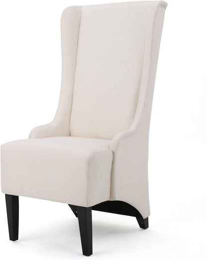 Callie Silla de comedor de tela, beige, 23.25 x 28.75 x 46.25 pulgadas