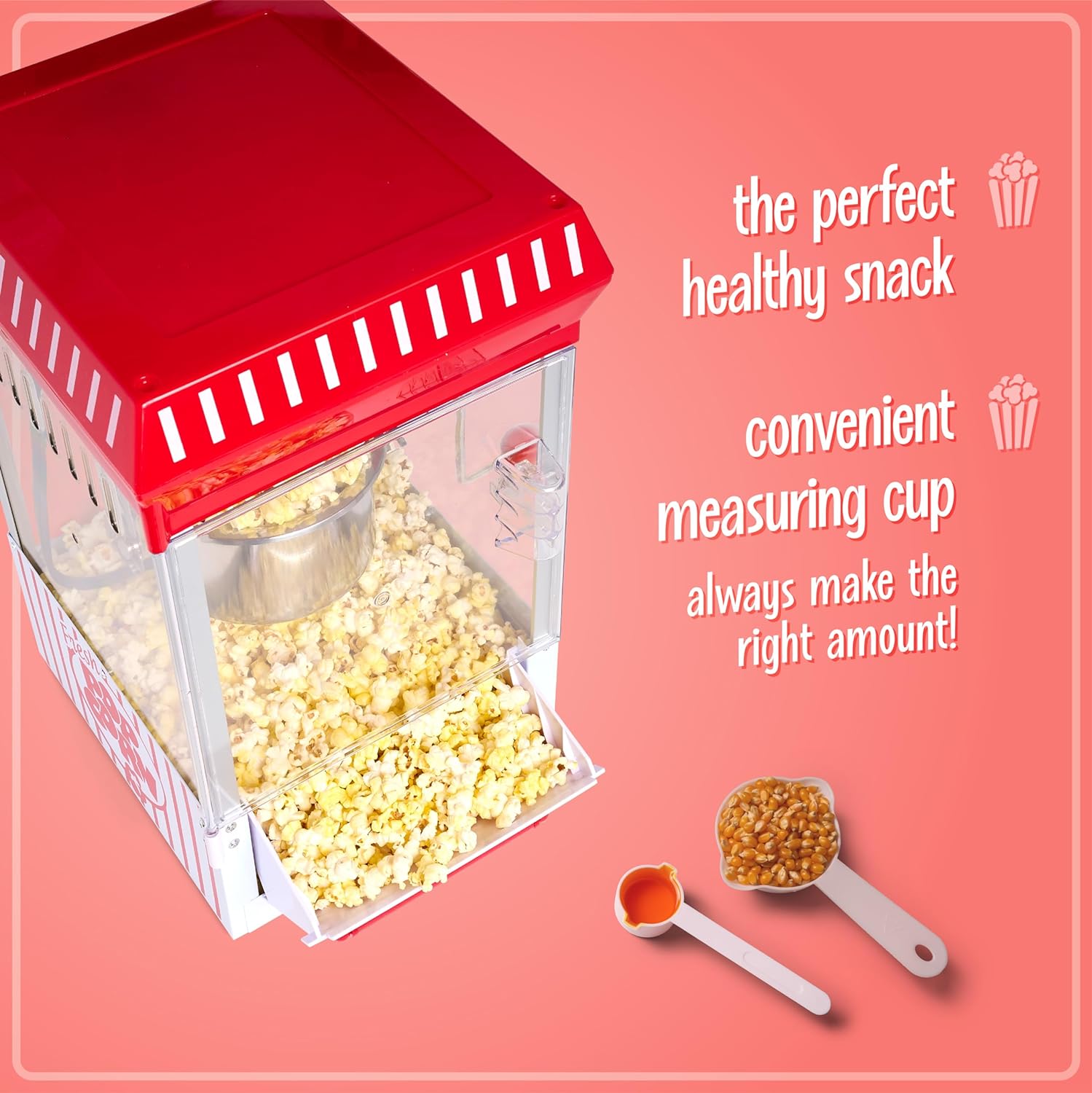Nostalgia Máquina para hacer palomitas de maíz, mesa profesional con hervidor...