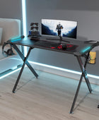 EUREKA ERGONOMIC Escritorio para juegos con luces LED RGB, escritorio para...