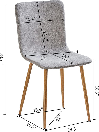 COZYCASA Juego de 4 sillas de comedor de tela de estilo moderno escandinavo,...