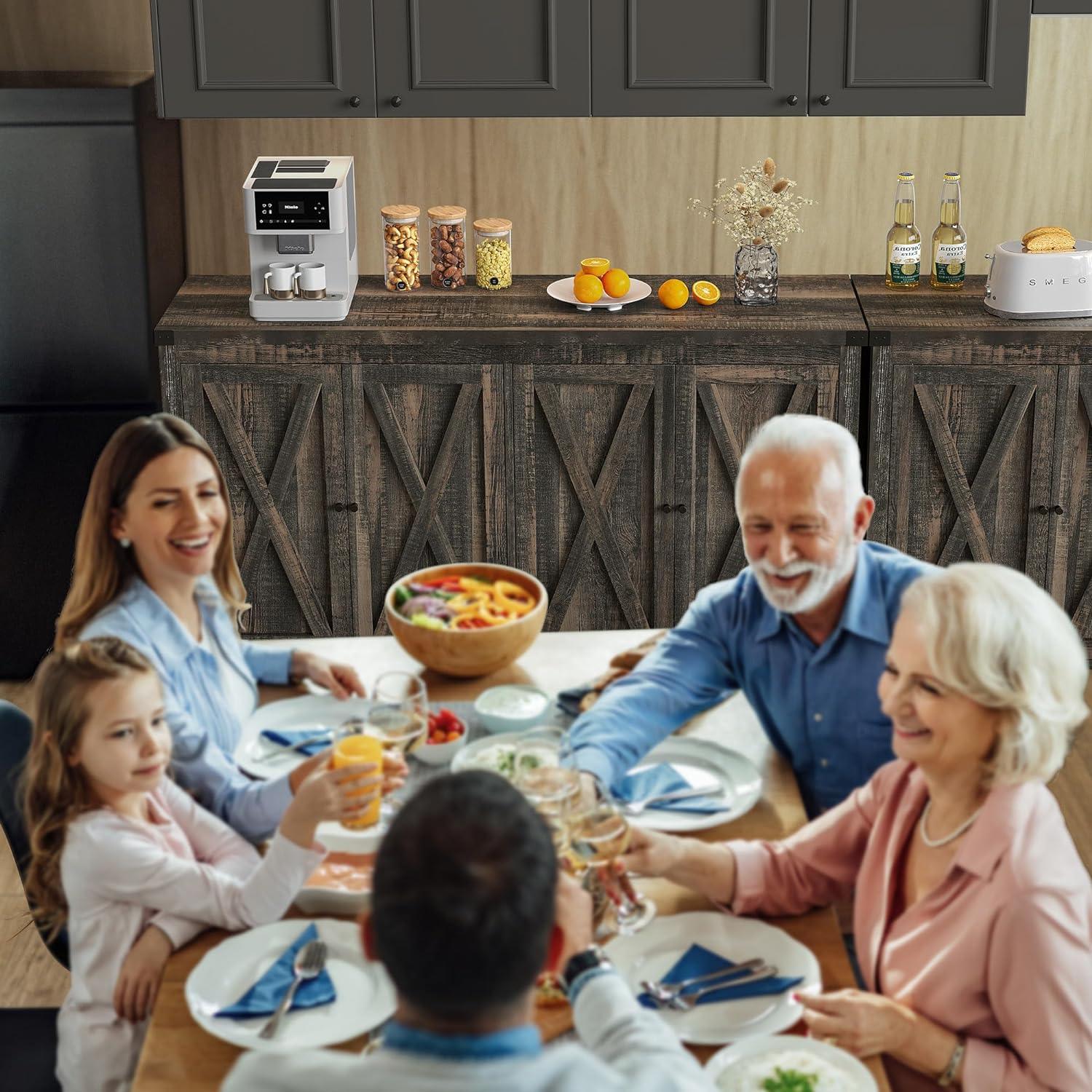 Aparador de buffet con almacenamiento, gabinete de almacenamiento de cocina