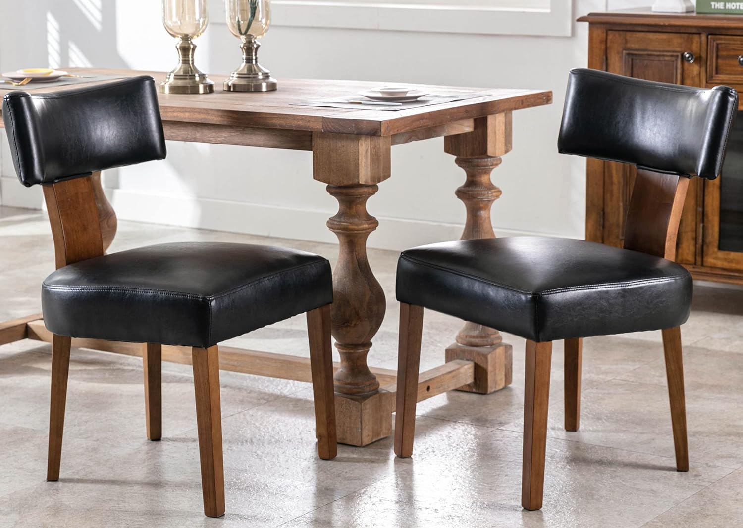 VESCASA Sillas de comedor tapizadas con patas de madera, sillas de comedor...