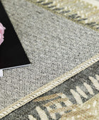 DECOMALL NELE - Alfombra de pasillo lavable, moderna, a cuadros,...