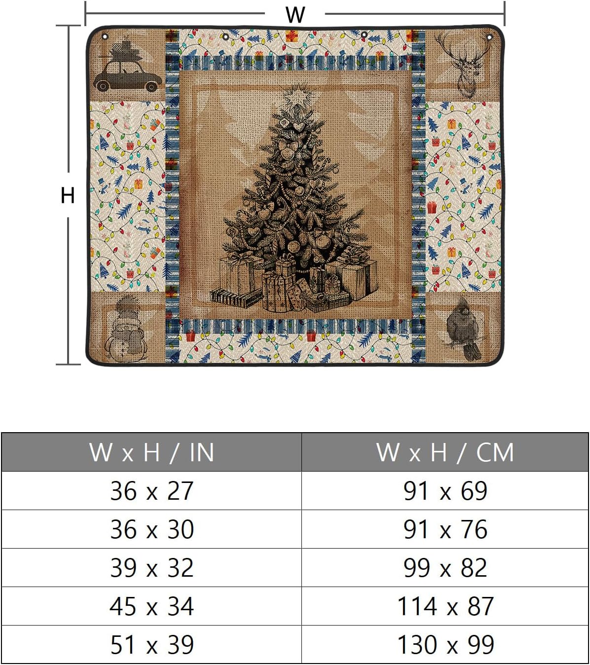 Funda magnética para chimenea de árbol de Navidad de 36 x 27 pulgadas, manta...