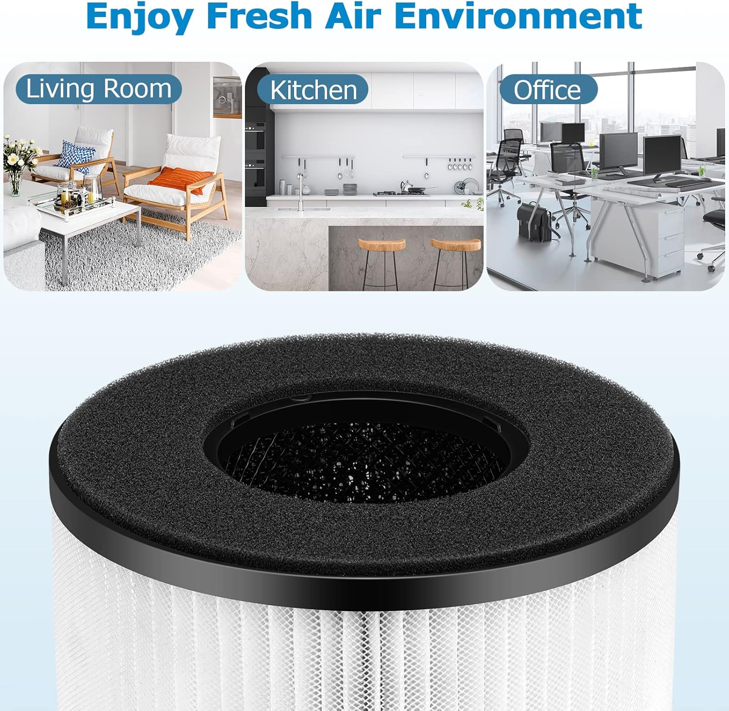 Paquete de 2 filtros de repuesto BS-03 True HEPA para purificador de aire PARTU...