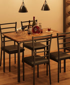 IDEALHOUSE Juego de mesa de comedor para 4, mesa de cocina y sillas para 4,