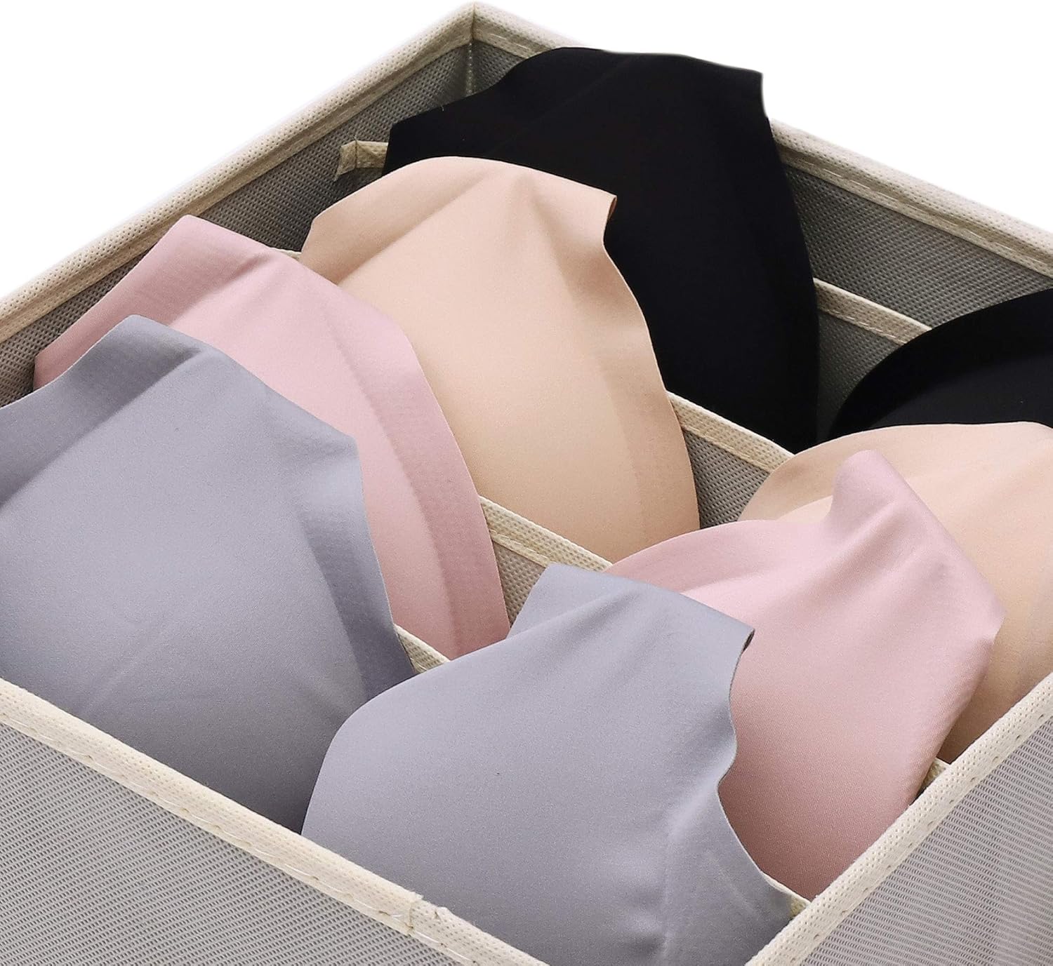 DIOMMELL Juego de 6 cajas de almacenamiento de tela plegables para armario,...