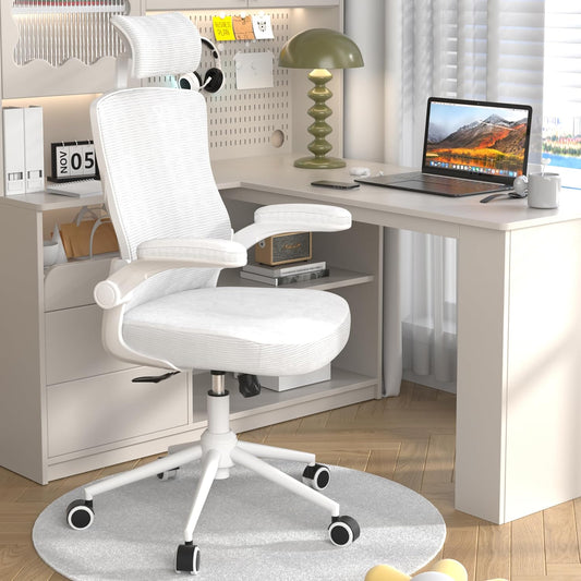 Silla de oficina en casa, silla de escritorio ergonómica y cómoda, silla de...