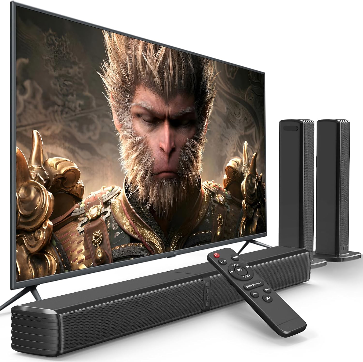 Barra de sonido, altavoces de graves para Smart TV con subwoofer dual sistema...