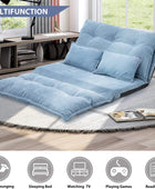 Lazy Floor - Sofá futón plegable ajustable con dos almohadas, sofá cama para...